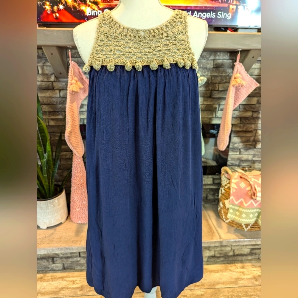 Lilly Pulitzer Navy/Gold Dress Size M